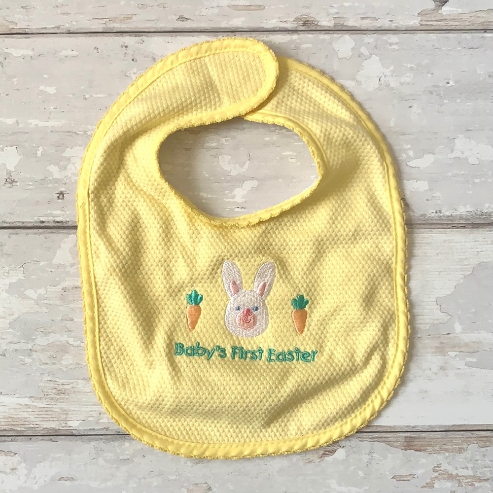 Baby’s First Easter Bib Yellow OS Unisex Pastel
